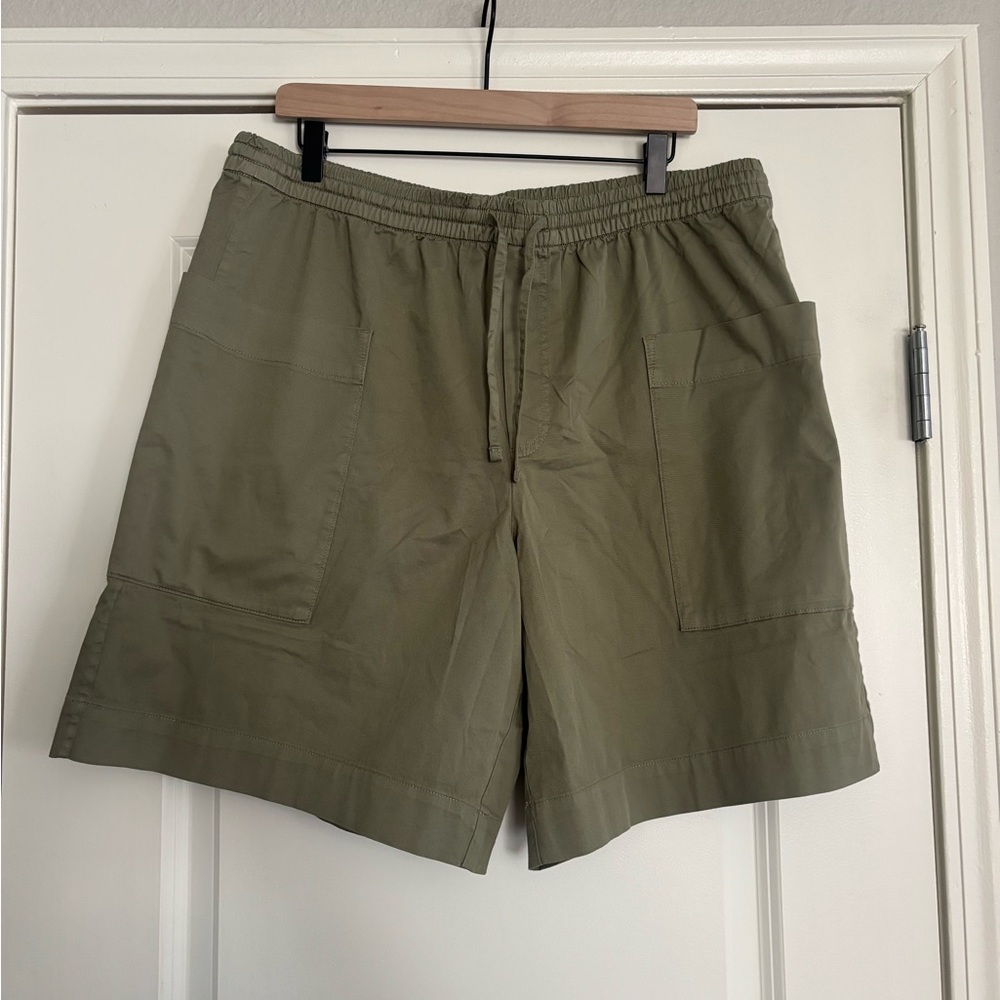 NWT Everlane Easy Ptch Olive Green Utility Drawstring Cargo Shorts Womens XL